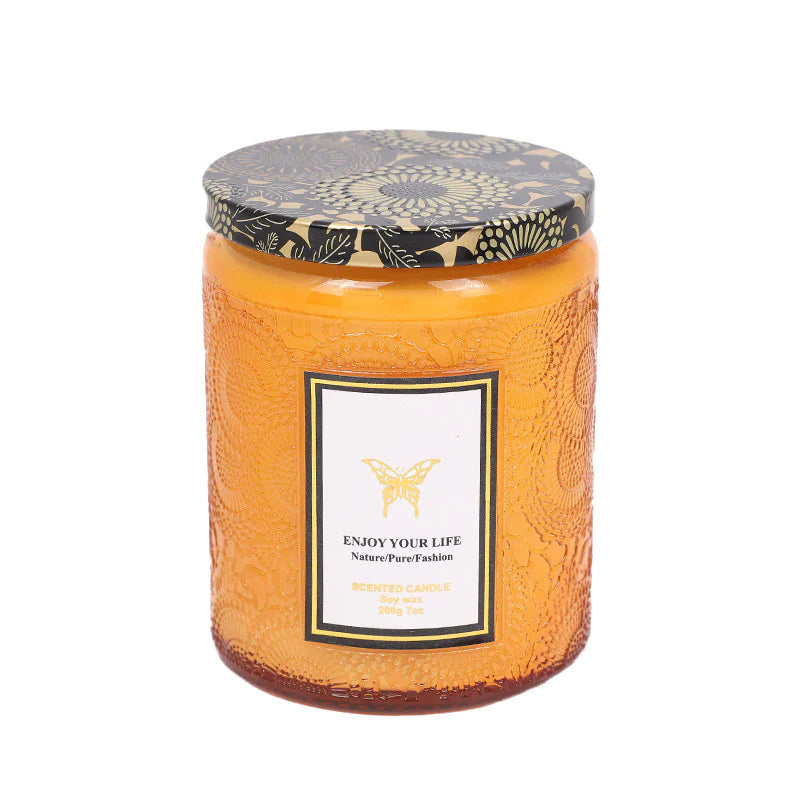 Luzia Signature Embossed Glass Aromatherapy Candle