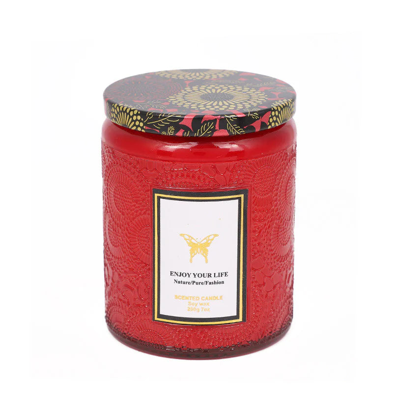 Luzia Signature Embossed Glass Aromatherapy Candle