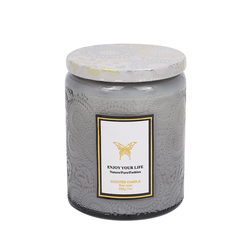 Luzia Signature Embossed Glass Aromatherapy Candle