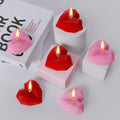 Luzia Amour Heart Candle Set (6-Piece)Handmade Diamond Heart Aromatherapy Candles for Valentines Day Wedding Anniversary Birthday Home Decor (Red Pink)